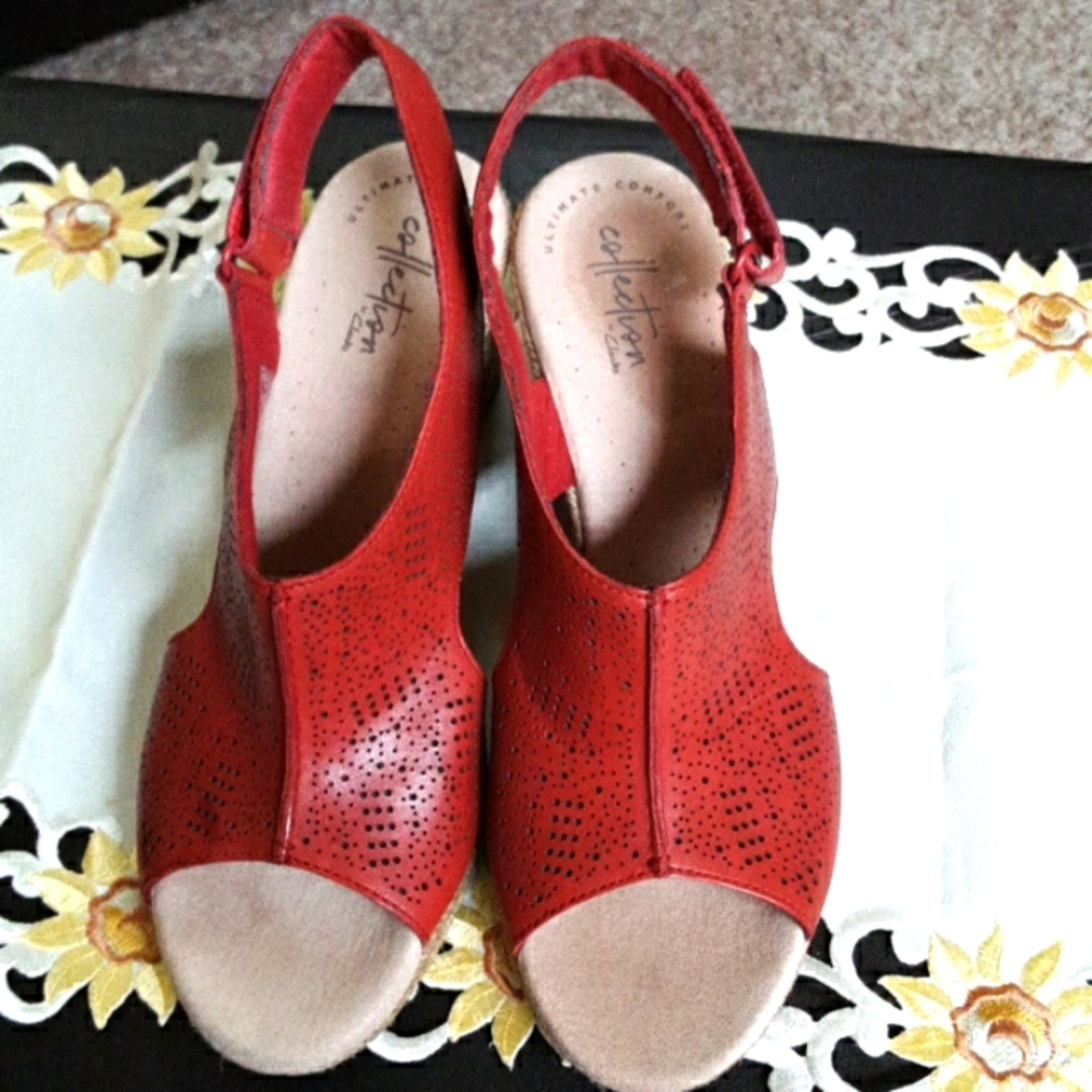 Clark's Lafely Rosen Wedge Sandals, Size 8.5